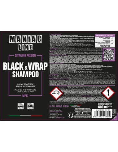 MAFRA Black & Wrap Shampoo - Maniac Line For Car Detailing MF87