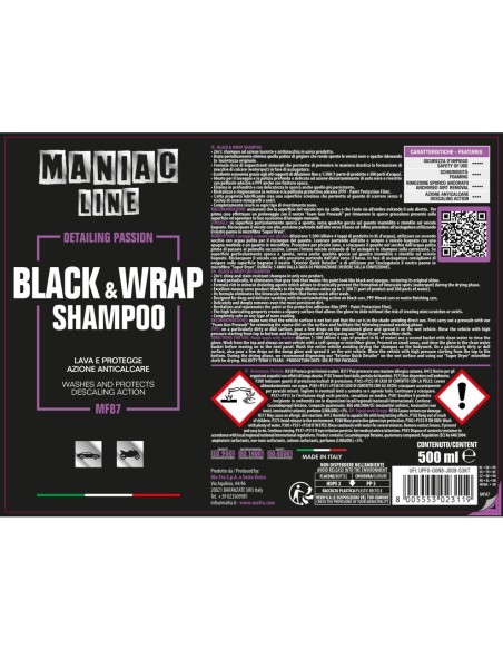 MAFRA Black & Wrap Shampoo - Maniac Line For Car Detailing MF87