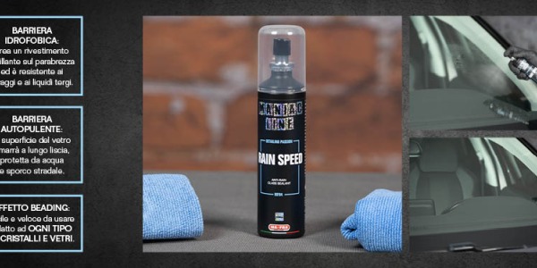 Rain Speed Maniac Line: il trattamento idrofobico per vetri auto che migliora davvero la visibilità sotto la pioggia